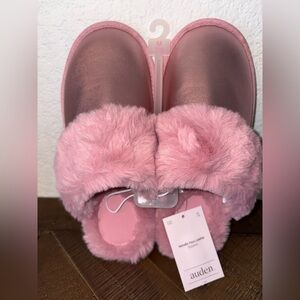 Pink Faux Fur Slippers